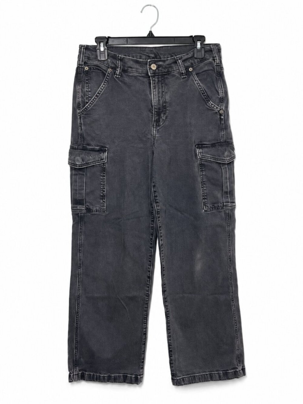 GAP ’90s Loose Mid Rise Black Wash Cargo Jeans 29/8 Regular